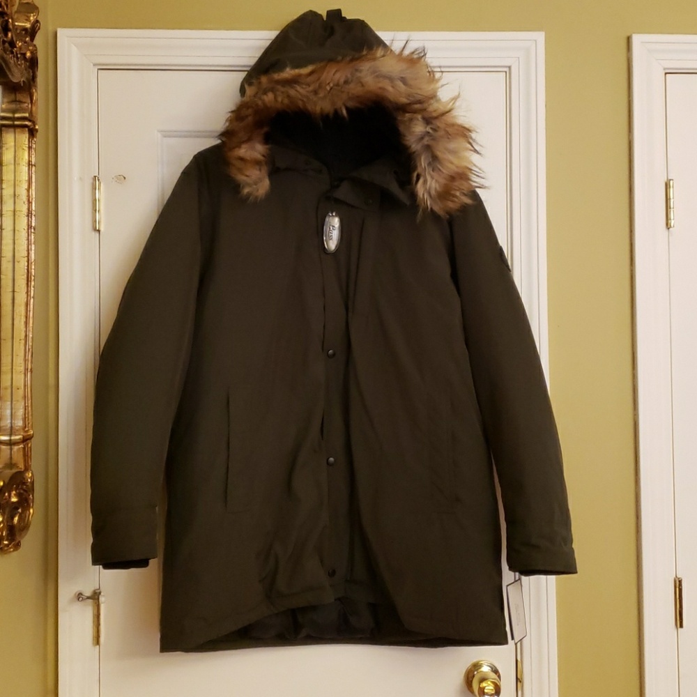 ♦️SOLD♦ Men's Puffer Parka Coat Removable Fur Hood